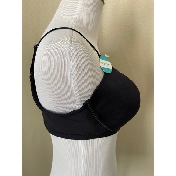 Vanity Fair Black Lace Middle Wire Free Full Coverage Bra - 38C - Picture 4 of 11